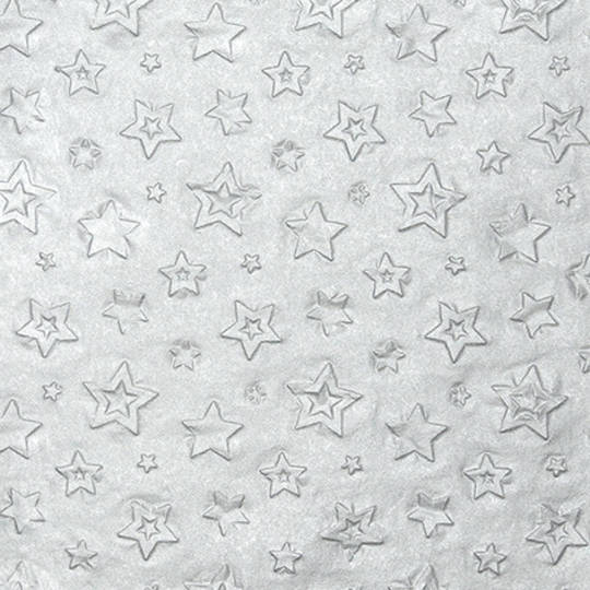 Embossed Paper Napkins 33cm, Silver Stars