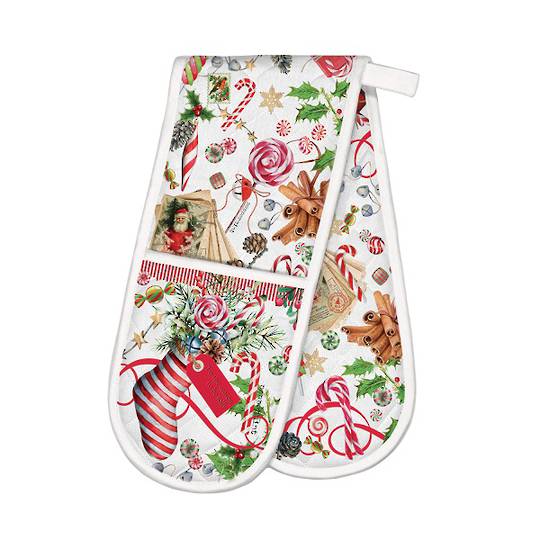 Christmas Peppermint Double Oven Glove