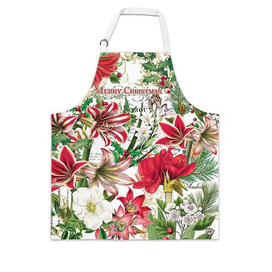 Merry Floral Christmas Apron