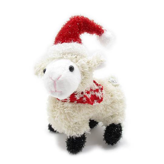 Iconic Hanging Fabric Sheep with Santa Hat
