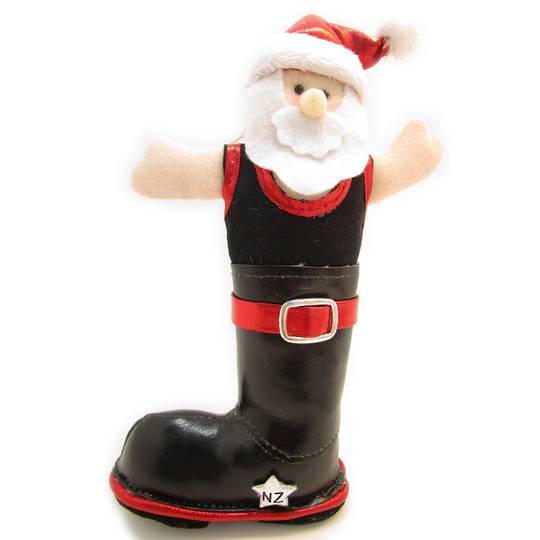 Iconic Fabric Gumboot Santa