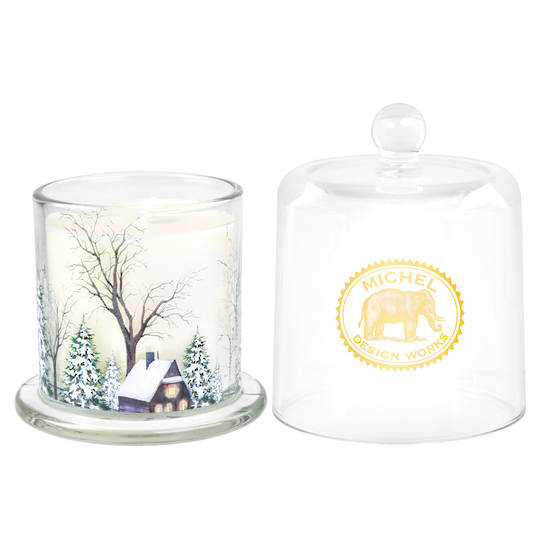 Winter Pine Wonderland Cloche Candle