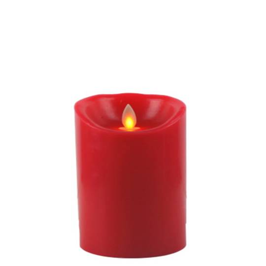 LED Pillar Candle Red 7x10cm with Timer