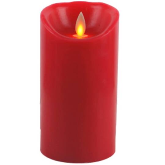 LED Pillar Candle Red 7x15cm with Timer
