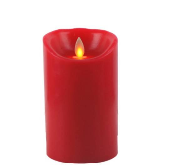 LED Pillar Candle Red 7x13cm with Timer