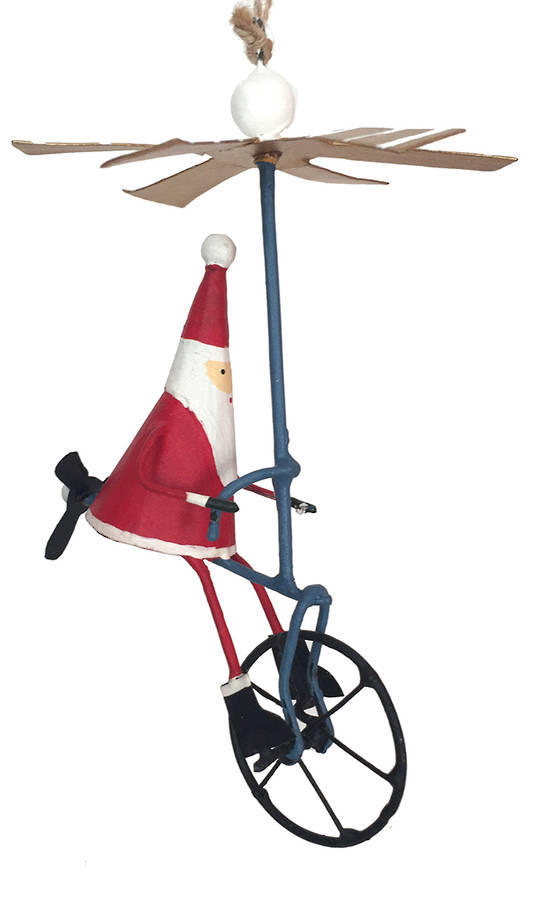 Tin Santa on Air Bike 16cm