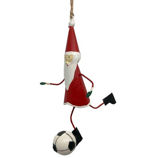 Tin Santa Playing Football 14cm *ETA NOV