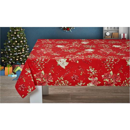 Tablecloth, Poinsettia Red