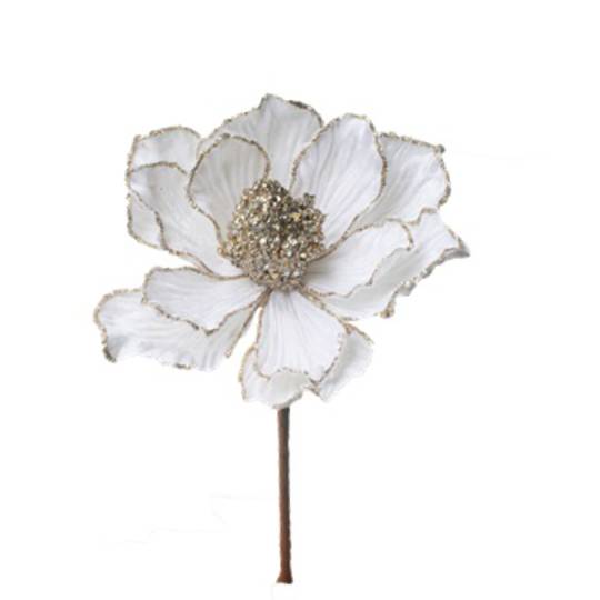 Velvet Cream Magnolia Pick 23cm