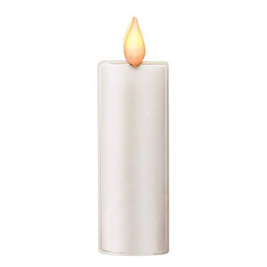 LED Flame White Candle Window Sticker
