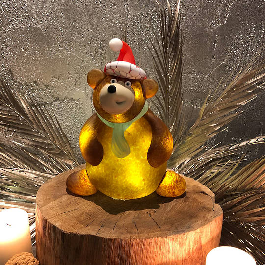 GSB ArtGlass Christmas Bear 20cm