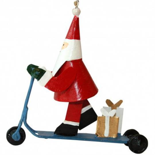 Tin Santa on Push Schooter 9cm