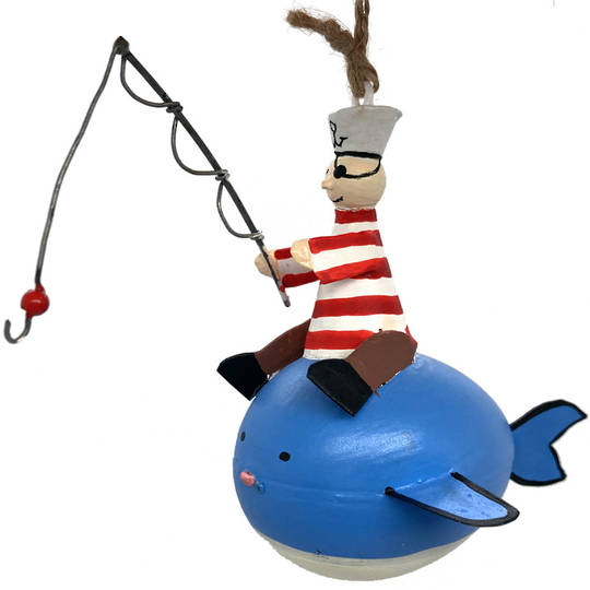 Tin Pirate Sailor Fishing on Whale 10cm