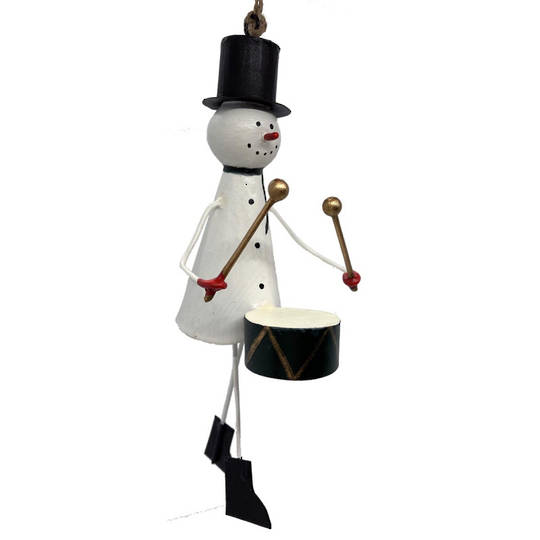 BIG Tin Snowman with Drum 25cm