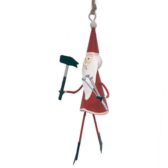 Tin Santa with Hammer 11cm