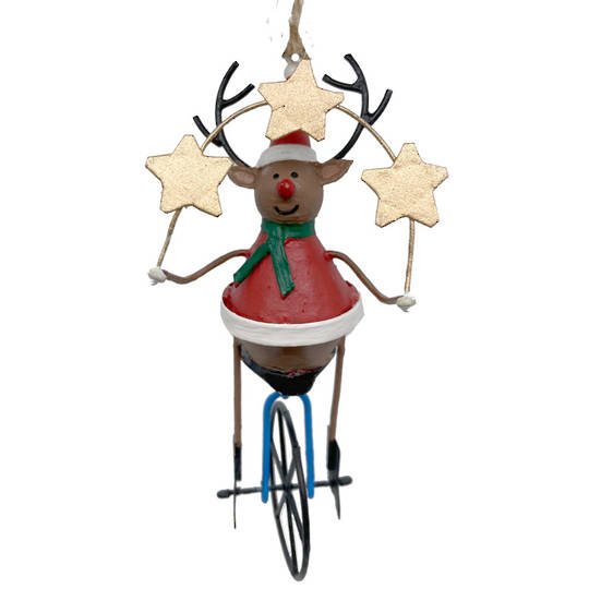 Tin Deer on Unicycle 13cm