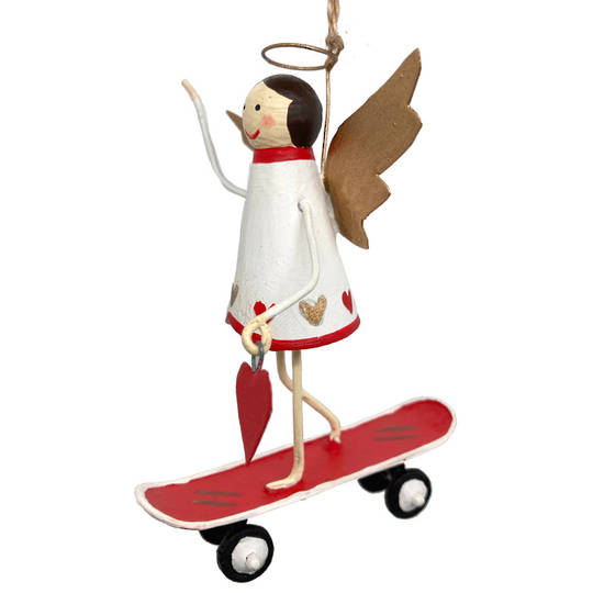 Tin Angel on Skateboard 10cm