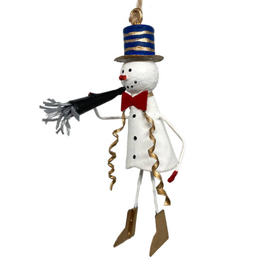Tin Snowman with Party Whistle 13cm
