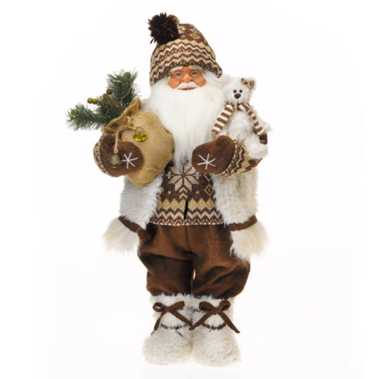Santa White Coat and Snowflake Knitted Jumper 62cm