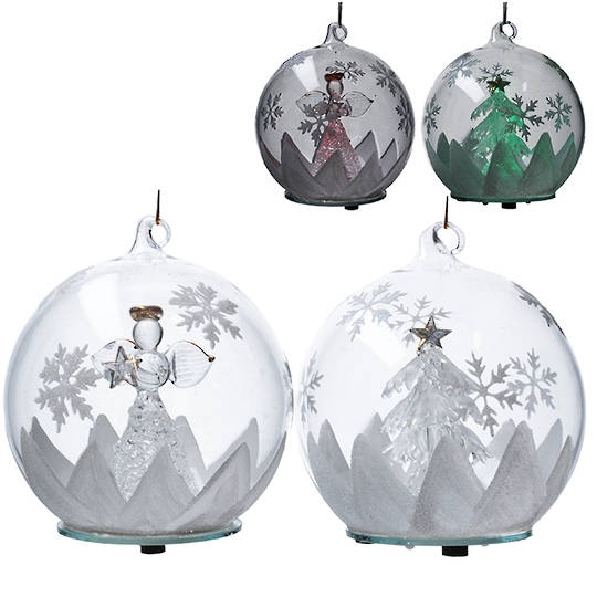 Glass Ball Clear, Scene and Light 12cm