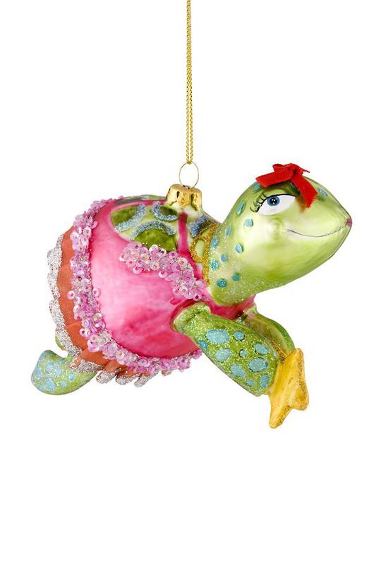 Glass Hanging Turtle 12cm