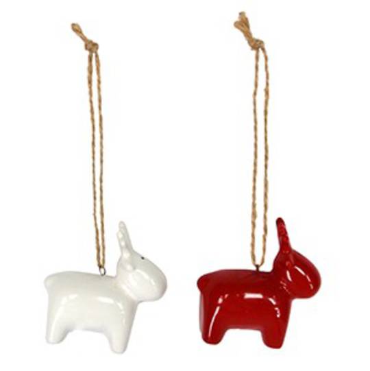 Ceramic Deer Red or White 6cm