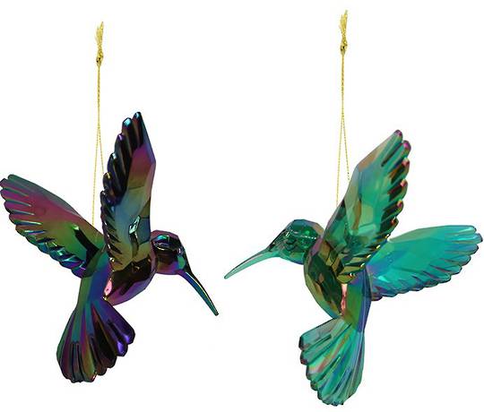 Acrylic Peacock Hummimg Bird 8cm