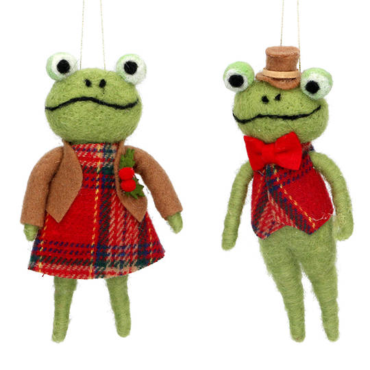 Wool Mr or Mrs Frog 14cm