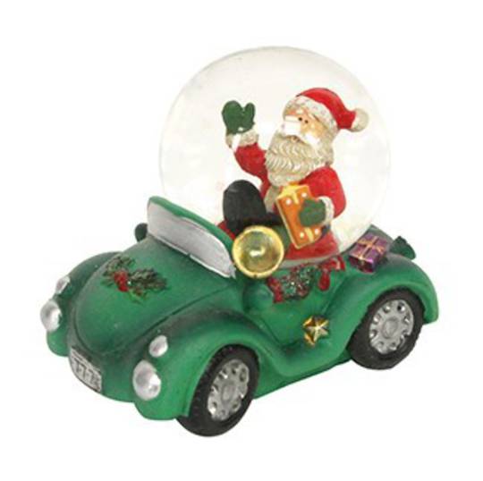 SnowGlobe Santa in Car 5cm
