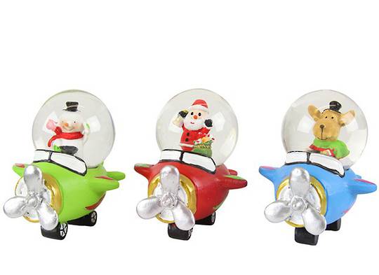 Mini Snow Globe Aeroplane 10cm