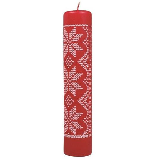 Advent Calendar Candle Red Knit