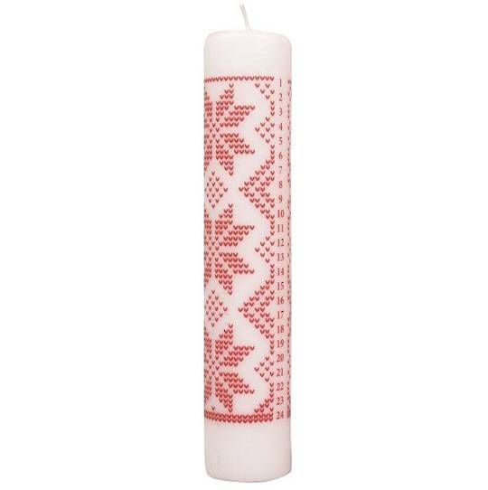 Advent Calendar Candle White Knit