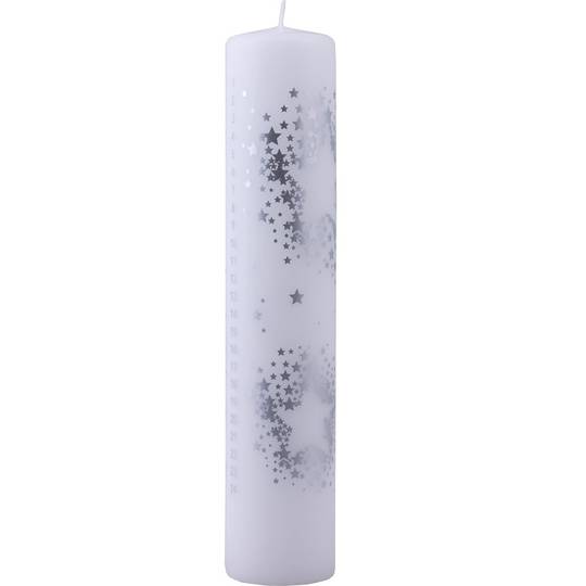 Advent Calendar Candle Silver Stars
