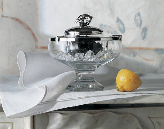 Sterling Silver and Crystal Caviar Bowl