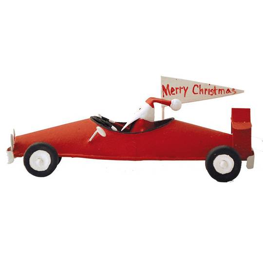 Santa in Red Racing Car