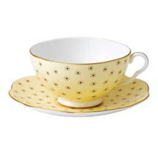 Wedgwood Polka Dot Cup and Saucer, Yellow 250ml