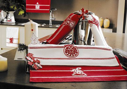 Noel Red and White Hand Towel