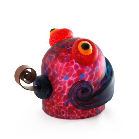 Artglass. Gekko Paperweight. Red