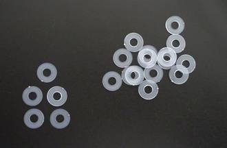 OF-945  Plastic Washer  3mm hole x 9mm wide   (100pcs. /pk)