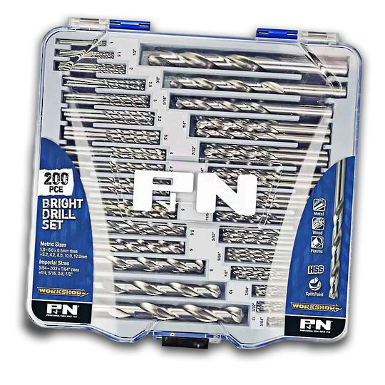 P&N 200 Piece HSS Bright Drill Set