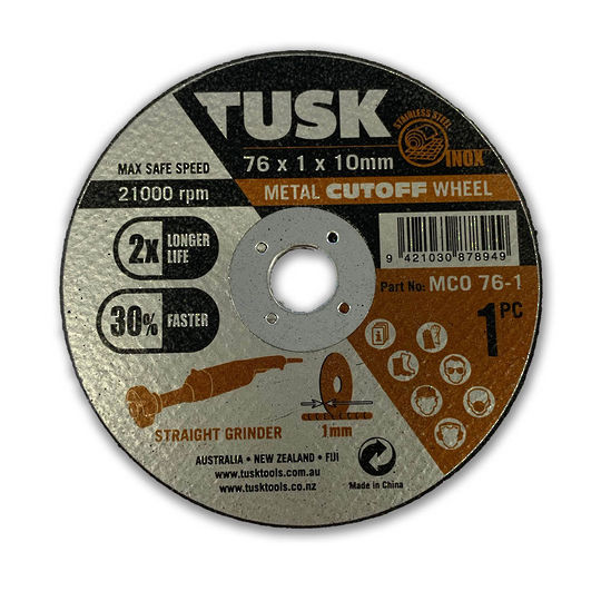 Tusk 75mm X 1mm Cut Off Wheel 10Pk