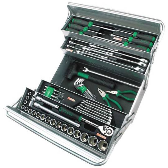 TopTul 63pc Tool Kit in Cantilever box