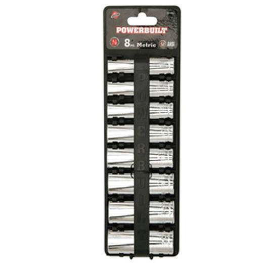 Powerbuilt 1/2" Dr 8pc Metric Deep Socket Set