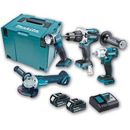 Makita 4pc Brushless Combo Kit with 2 x 5.0Ah Batteries