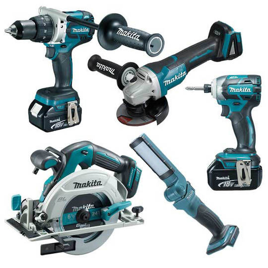 Makita 5pc Brushless 18v Combo 2x 5ah Batteries DLX5013T