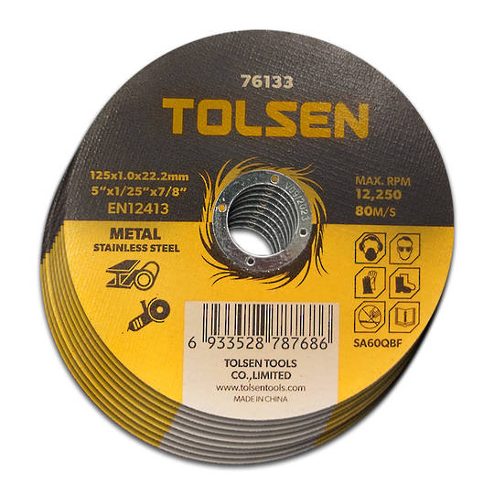 Tolsen 10Pack Cut Off Discs 125x1.0 x 22mm