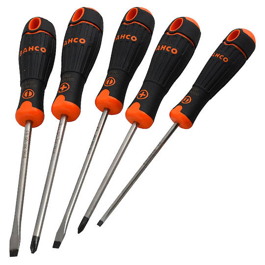 BAHCO 5pc ERGO Screwdriver Set with Rubber Grips