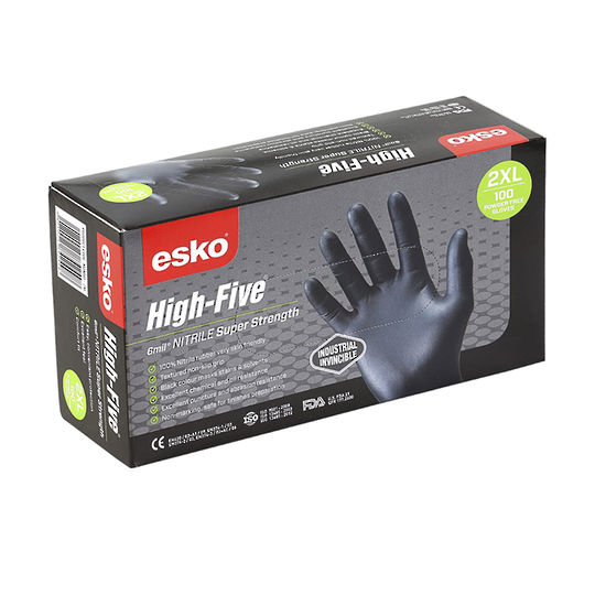 ESKO Dispos Gloves Black Nitrile H/DLarg
