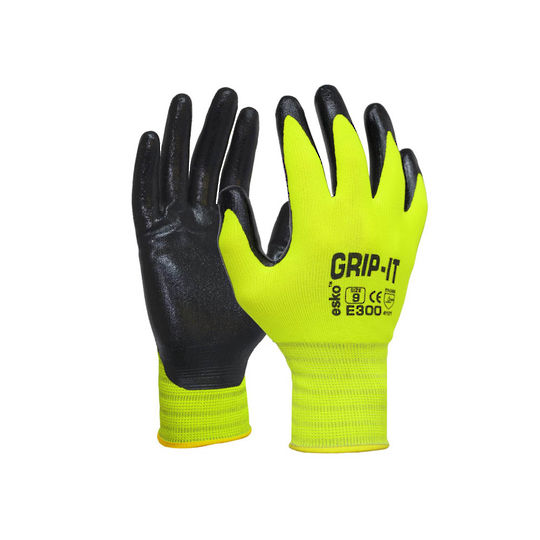 Esko Hi Vis Latex Foam Gloves Sz8 Pro Choice