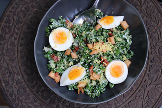 Gia's Kale FR Egg Caesar Salad with Chicken